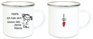 Preview: ♥ Tasse Emailletasse Strichmännchen Papa ... Name,  Wunschname, Dankeschön, Abschied, Jubiläum, Geschenk, Becher von Lüttentüddel